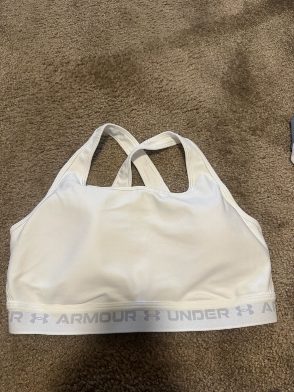 Under Armour White Racerback Sports Crop